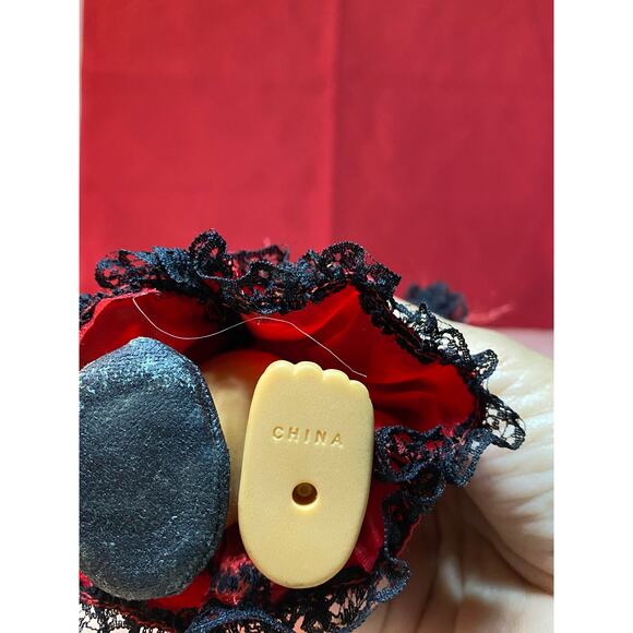 Vintage RUSS Around the World Troll Doll Girl 5" Red Black Lace Dress Veil SPAIN - Picture 5 of 16